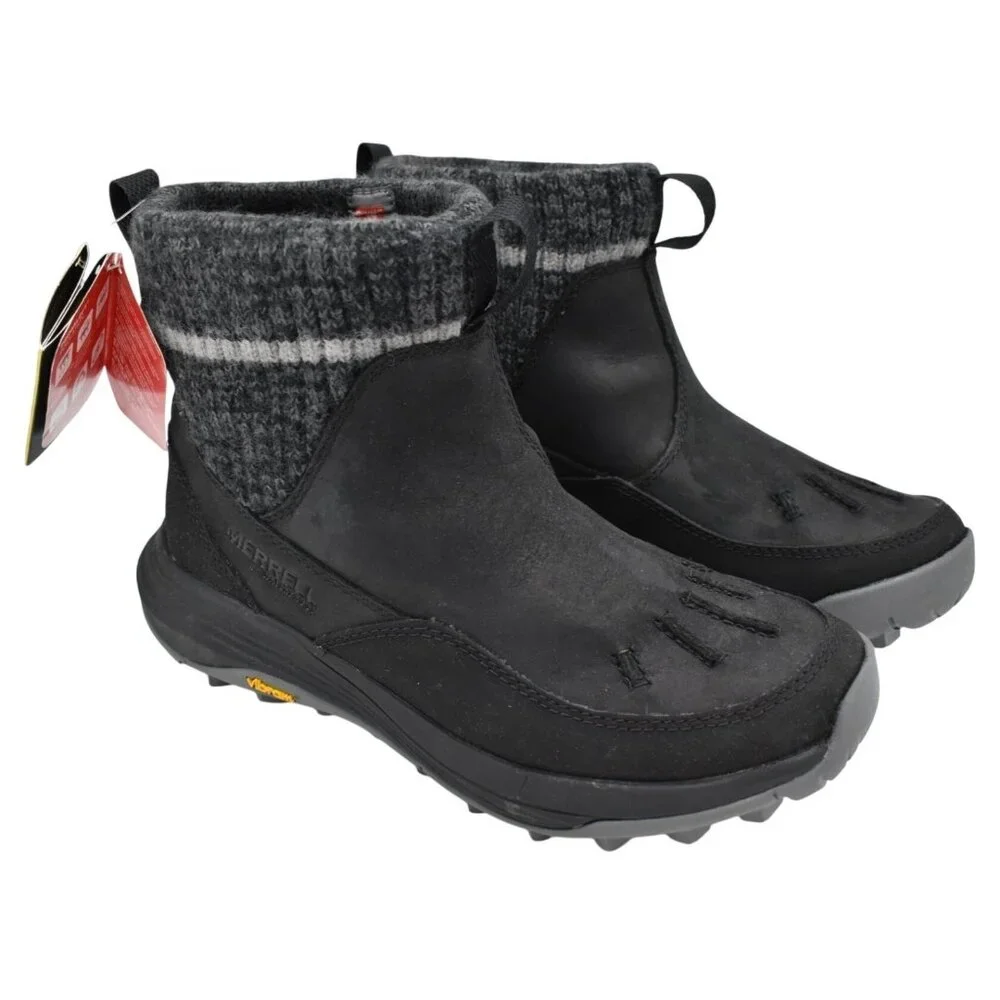 Merrell Womens Size 7 Thermo Siren 4 Insulated‎ WP Black Leather Chelsea Boots